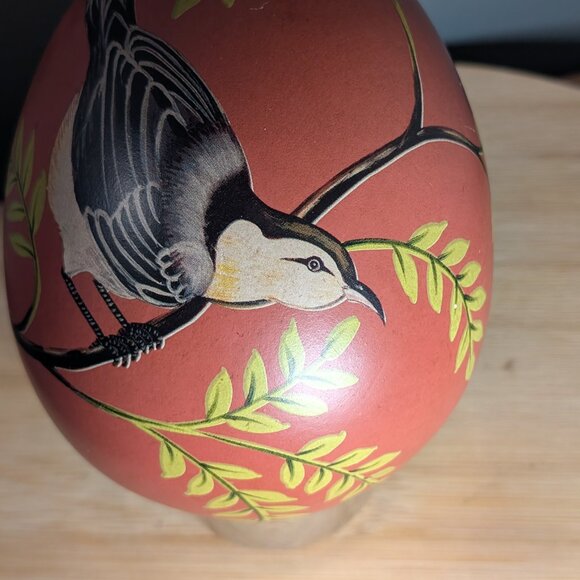 Large Hand painted Bird Design Decorative Egg - Picture 5 of 5